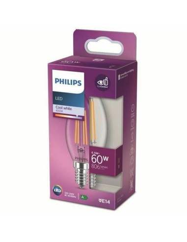 Ampoule LED Bougie Philips Blanc froid 6500K E14