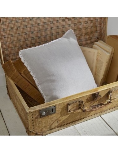 Coussin - TODAY - CHARME - Chambray x Dentelle Constance - 40 x 40 cm