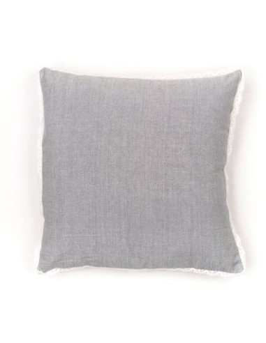 Coussin - TODAY - CHARME - Chambray x Dentelle Constance - 40 x 40 cm