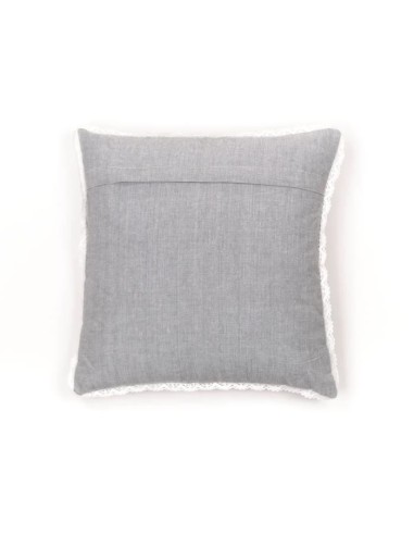Coussin - TODAY - CHARME - Chambray x Dentelle Constance - 40 x 40 cm