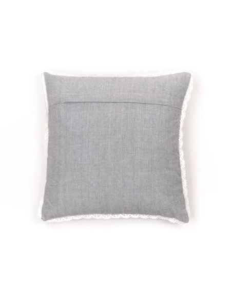 Coussin - TODAY - CHARME - Chambray x Dentelle Constance - 40 x 40 cm