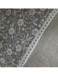 Coussin - TODAY - CHARME - Imprimé x Chambray x Broderie Capucine - 30 x 50 cm 2