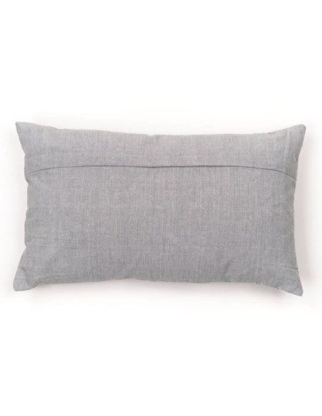 Coussin - TODAY - CHARME - Imprimé x Chambray x Broderie Capucine - 30 x 50 cm