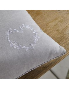 Coussin - TODAY - CHARME - Chambray x Petite broderie Constance - 40 x 40 cm