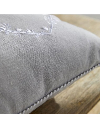 Coussin - TODAY - CHARME - Chambray x Petite broderie Constance - 40 x 40 cm