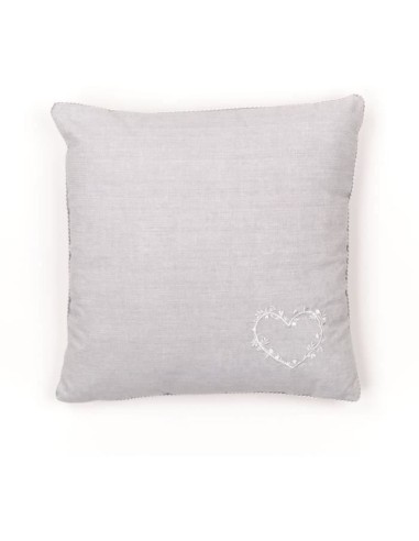 Coussin - TODAY - CHARME - Chambray x Petite broderie Constance - 40 x 40 cm