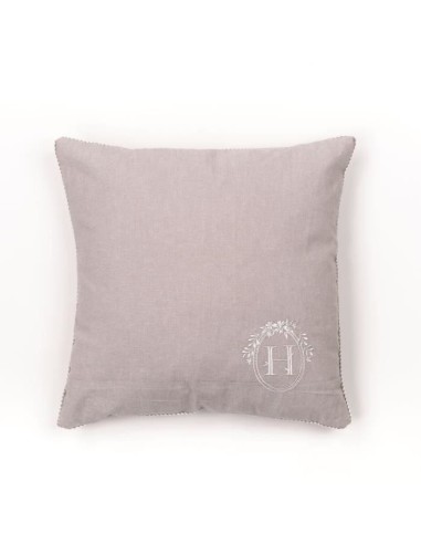 Coussin - TODAY - CHARME - Chambray x Petite broderie Berenice - 40 x 40 cm