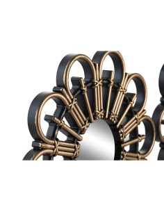 Ensemble de miroirs DKD Home Decor Scandi Verre Noir Doré polypropylène (25 x 2 x 25 cm) (2 Unités) 2