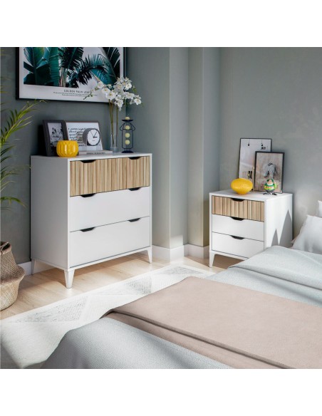 Commode Forés Blanc Naturel 70,5 X 40 X 76 CM