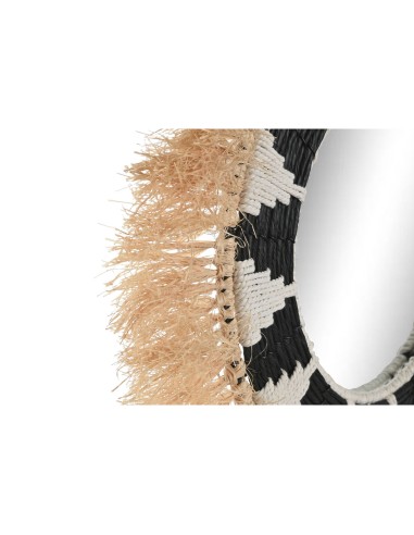 Miroir mural Home ESPRIT Blanc Noir Naturel Tropical 50 x 3 x 50 cm