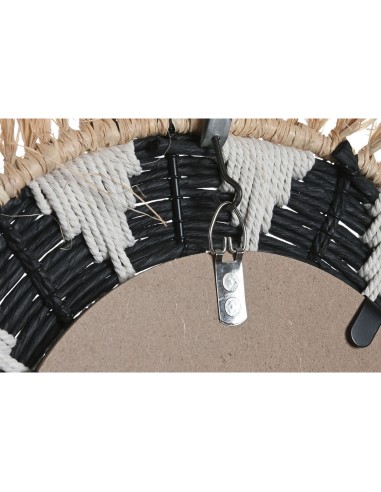 Miroir mural Home ESPRIT Blanc Noir Naturel Tropical 50 x 3 x 50 cm