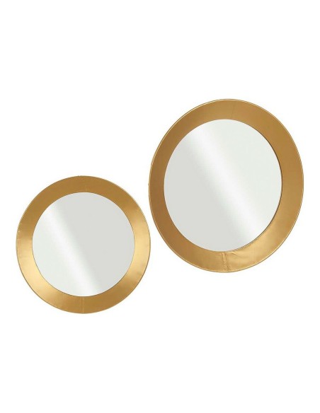 Miroir mural Verre Doré Métal (80 x 7,5 x 80 cm)