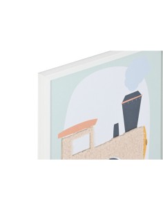 Cadre Home ESPRIT Jaune Bleu Toile 30 x 1,8 x 40 cm (4 Unités) 2