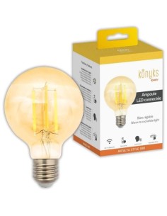 Ampoule Wi-Fi  BT, Blanc réglable, E27, 7W - Konyks Antalya Style G80-E27