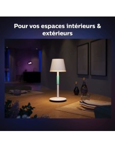 Philips White and Color Ambiance, lampe a poser portable Hue Belle, compatible Bluetooth, blanche 2