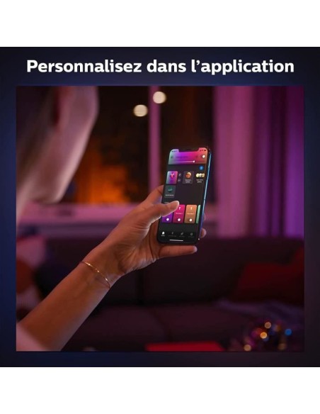 Philips White and Color Ambiance, lampe a poser portable Hue Belle, compatible Bluetooth, blanche