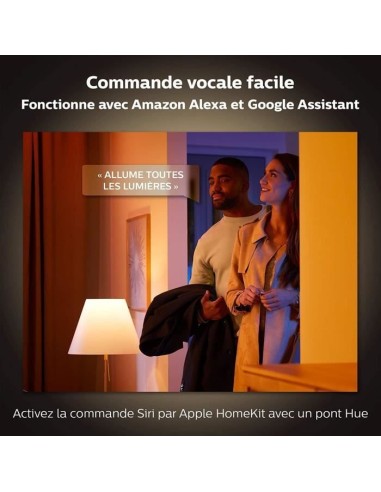 Philips Hue White  Color Ambiance, lampe Bloom, Noir, compatible Bluetooth, fonctionne avec Alexa, Google et Homekit