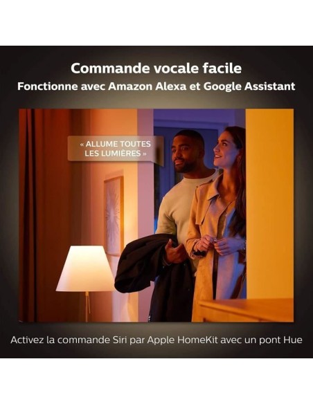 Philips Hue White  Color Ambiance, lampe Bloom, Noir, compatible Bluetooth, fonctionne avec Alexa, Google et Homekit